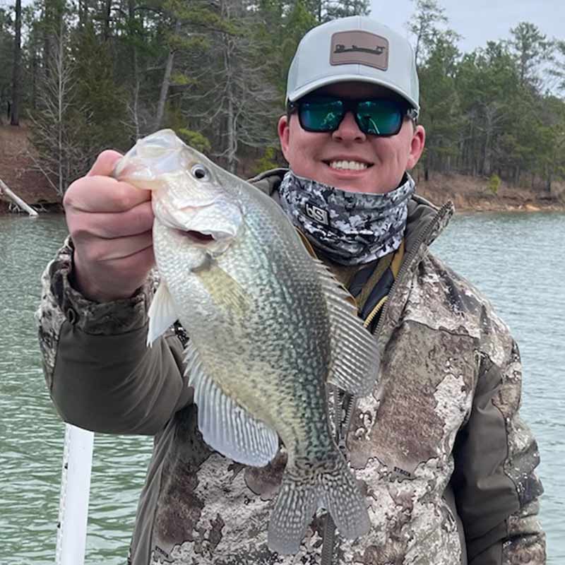 A big crappie caught out of a school of bass Saturday with Josh