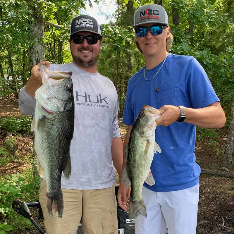 Josh and Austin Rockefeller with a Clarks Hill giant alongside a good one