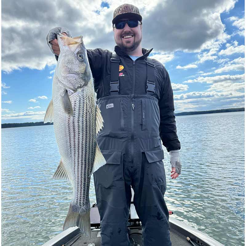 Josh Rockefeller with a nice striper