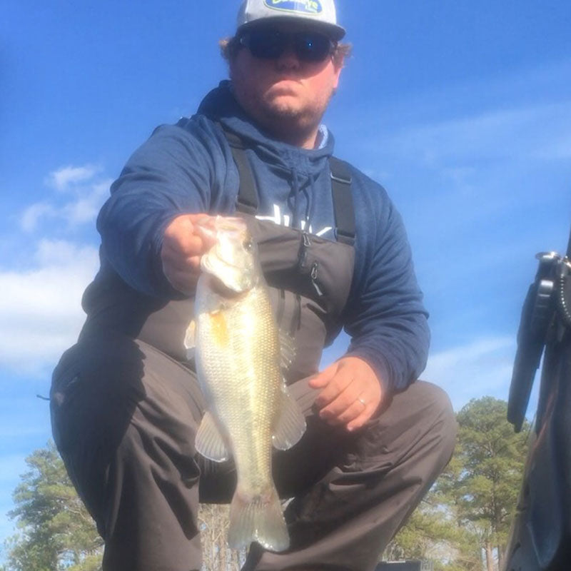 Tyler Matthews with a fish caught off brush this week