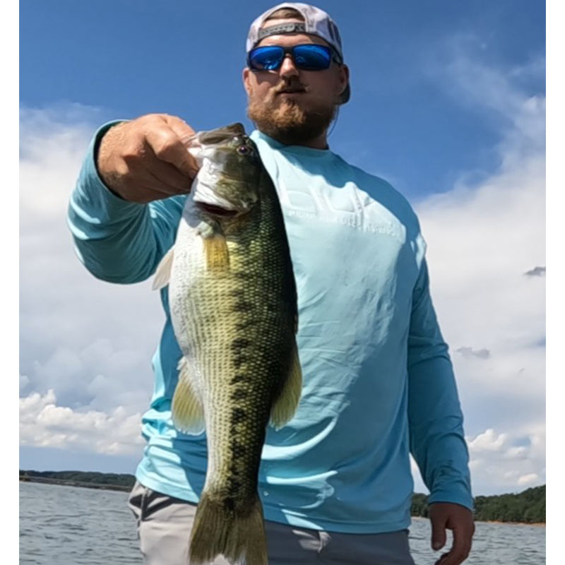 A stout spotted bass caught yesterday with Guide Kevin Underwood