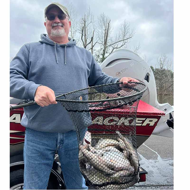 A netful of crappie caught with Guide Rodney Donald 