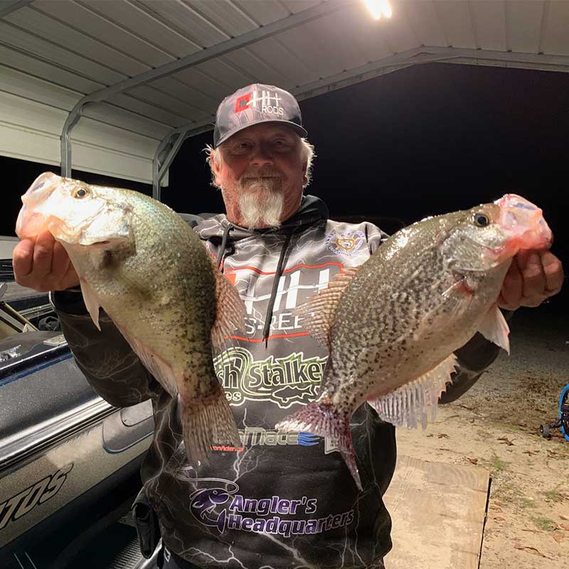 Will Hinson with two big Hartwell crappie caught last weekend