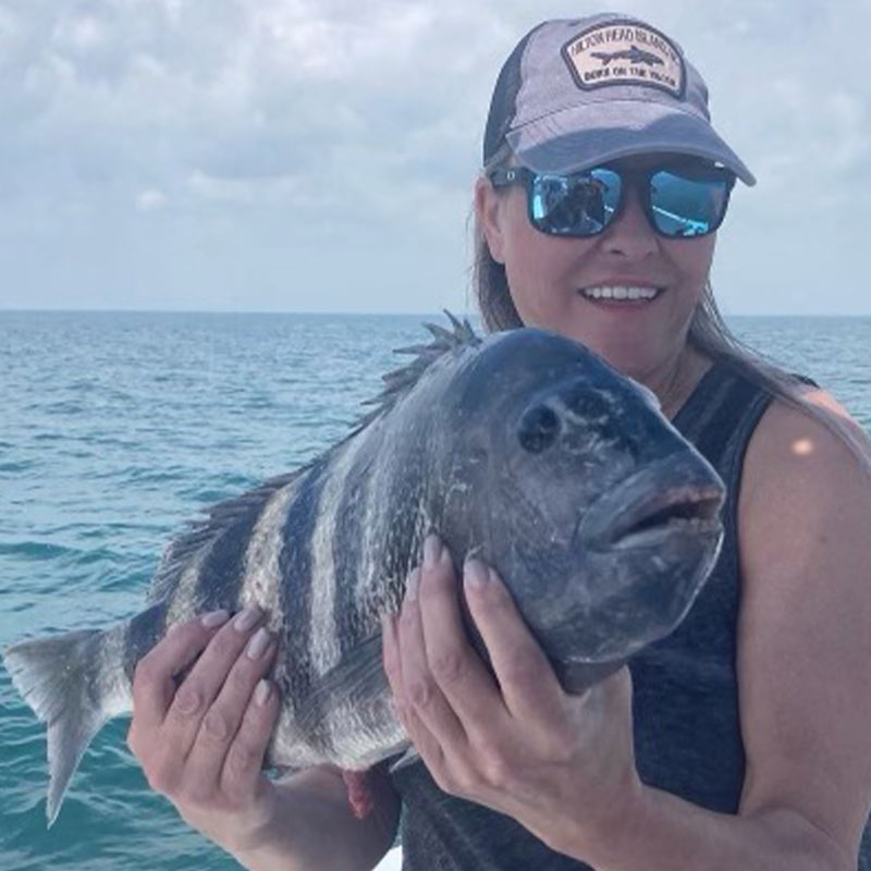 A nice sheepshead caught with Captain Kai Williams 