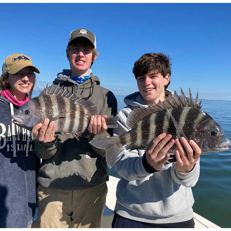 A couple of good convict fish caught yesterday with Captain Kai Williams 