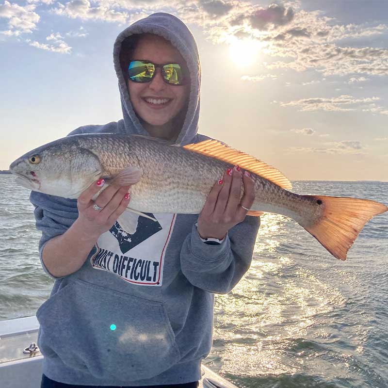 A nice redfish caught this week with Captain Kai Williams 