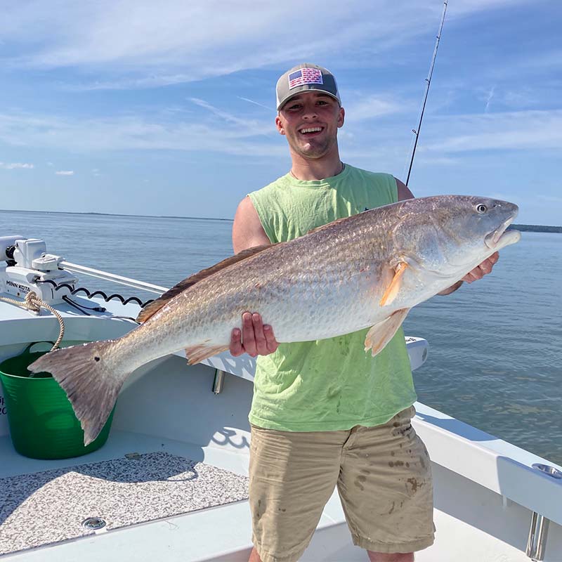 A monster red caught inshore this week with Captain Kai Williams 