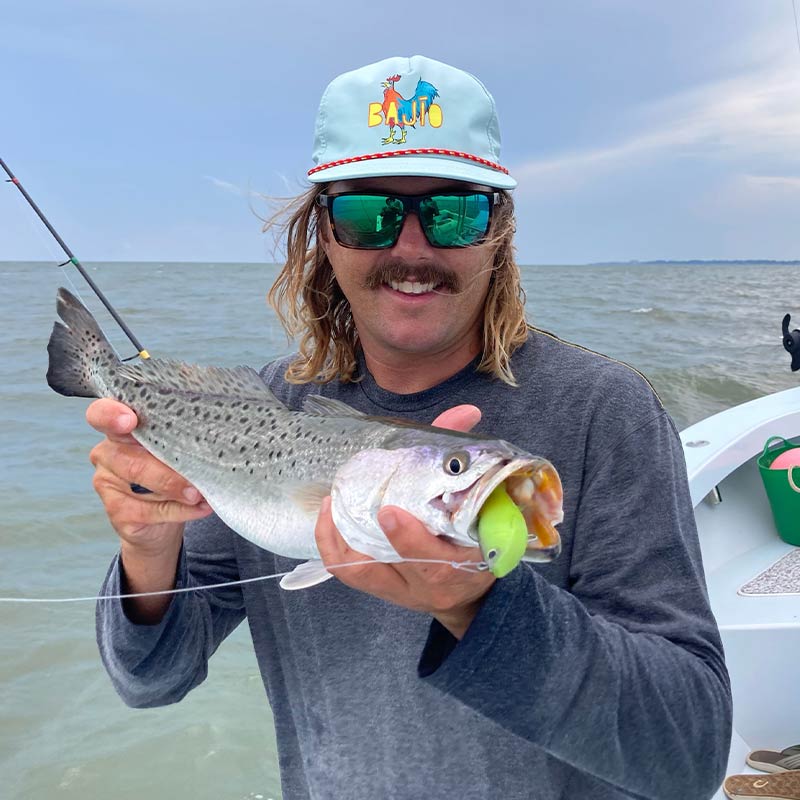 Captain Kai Williams caught this nice trout on a giant swimbait this week 