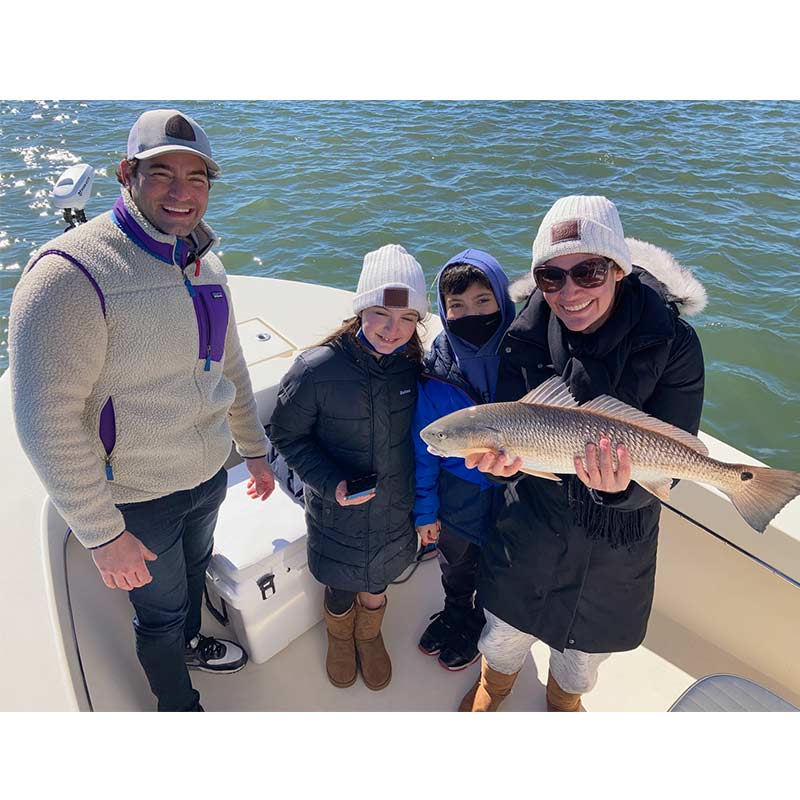 A cold water redfish caught this week with Captain Kai Williams 