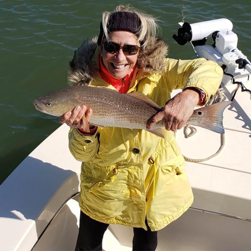 A nice redfish caught this week with Captain Kai