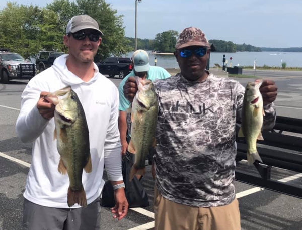 Reid McGinn and Maurice Barnett with the winning fish in a recent 3-bass limit tournament