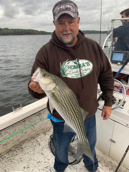 Chip Hamilton with a nice striper caught this week