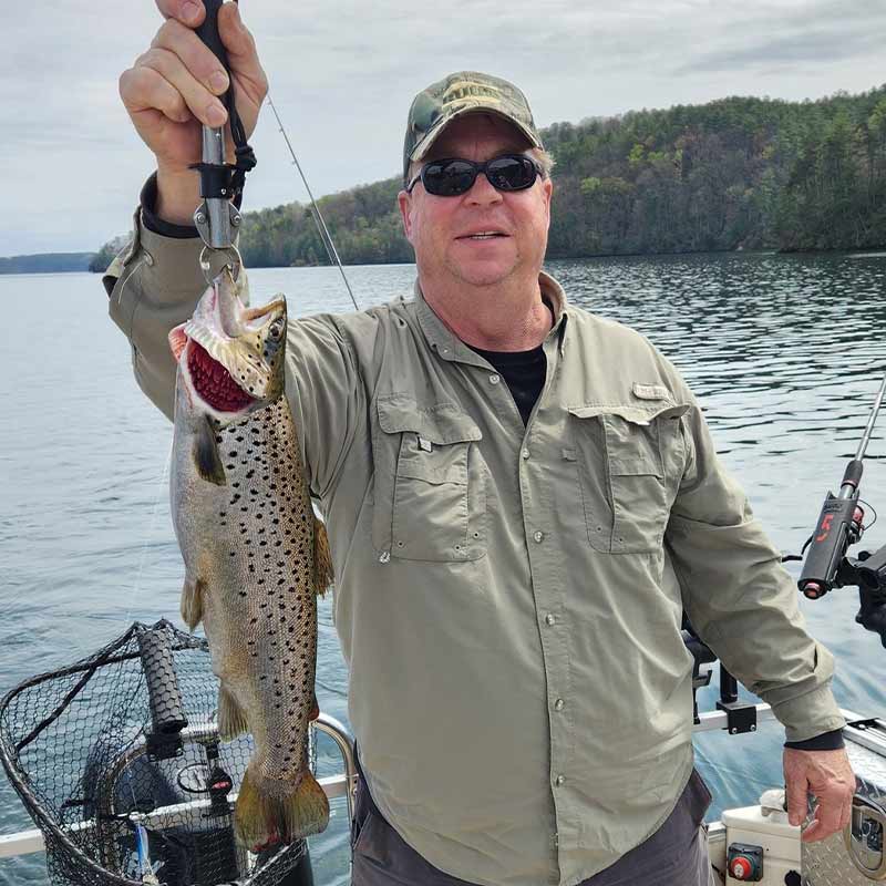 Jocassee's trout hitting spoons trolled in deep, clear water