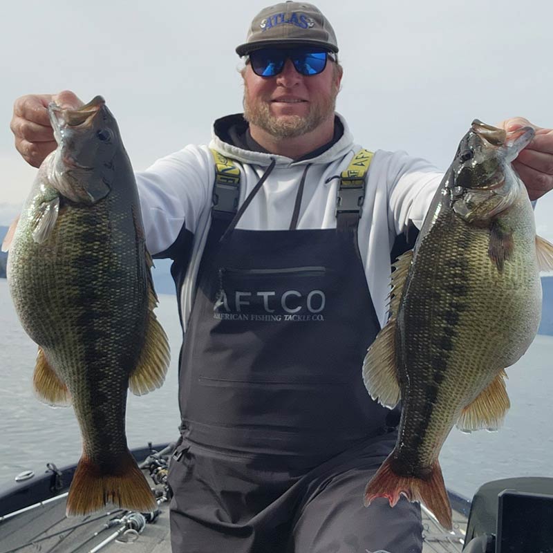 Joe Anders with 5.68 and 5.42 pound hawgs