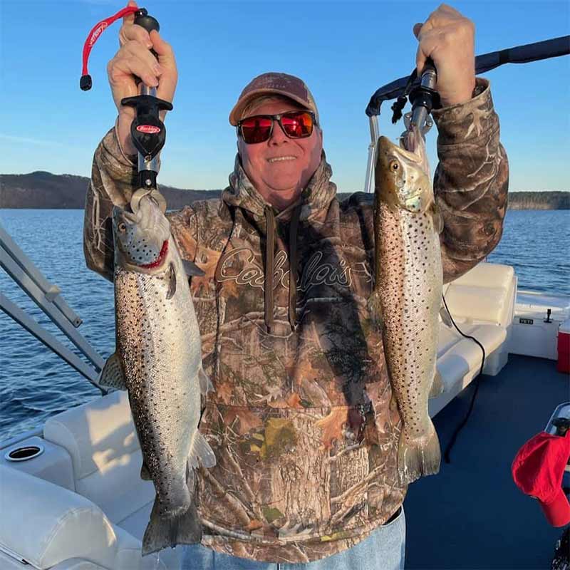 A couple of nice trout caught with Jocassee Charters