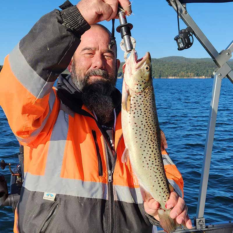 A brown trout caught with Jocassee Charters