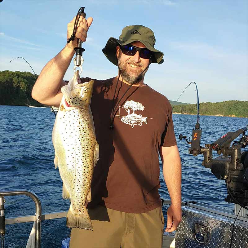 A fat and healthy trout caught with Sam Jones