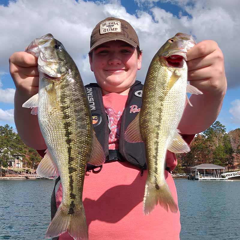 A couple of nice fish caught yesterday on a drop shot with Guide Charles Townson