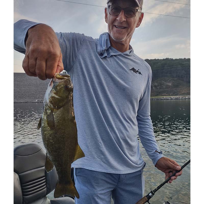 A rare smallmouth caught with Guide Charles Townson by the upper dam