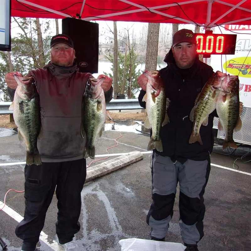 Joe Anders and Matt Guffy with their winning bags