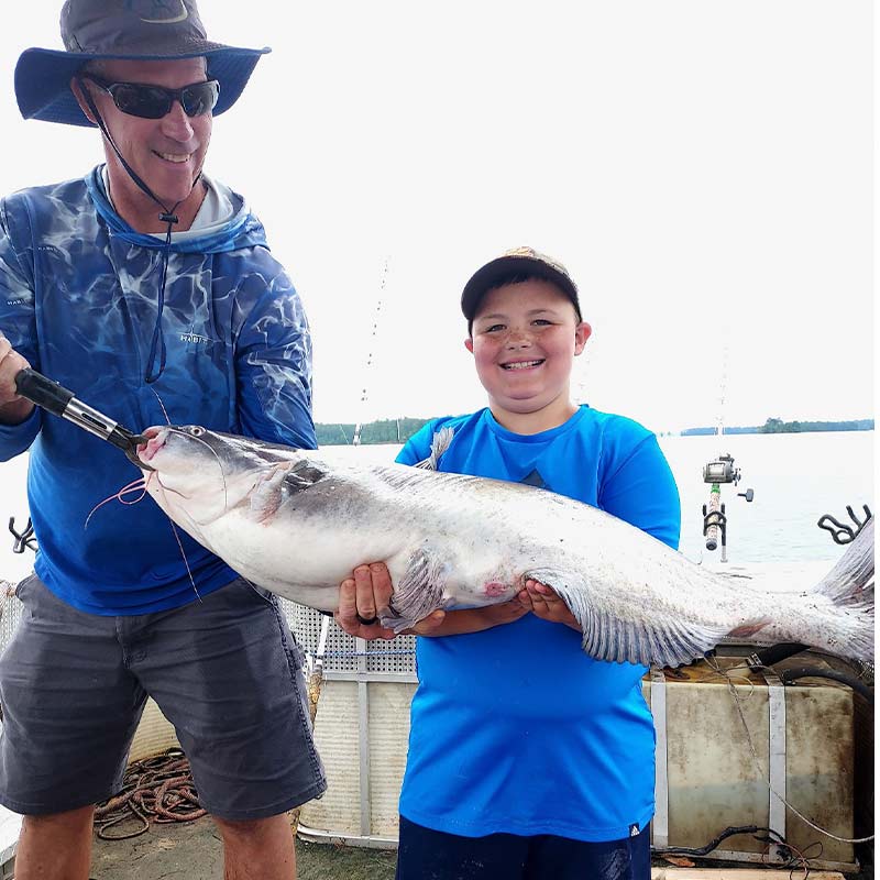 A young angler shows off a nice one caught recently with Captain Chris Simpson