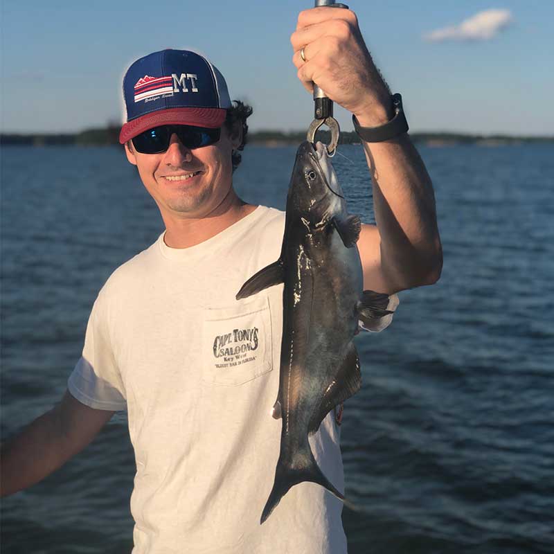 Brad Shell with a nice Monticello blue caught free-line drifting with William Attaway