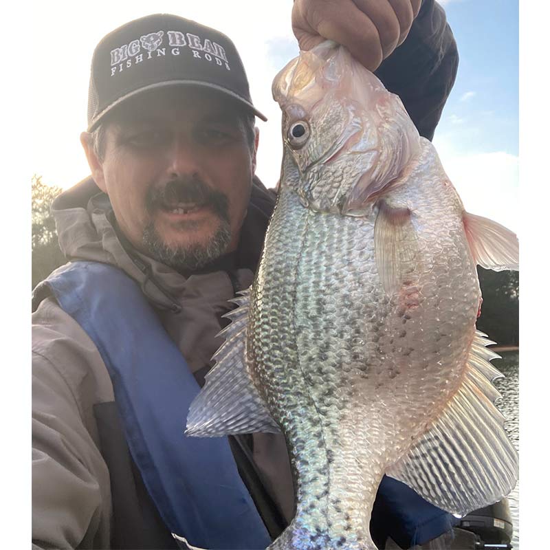 Eric Enlow with a monster crappie caught Sunday