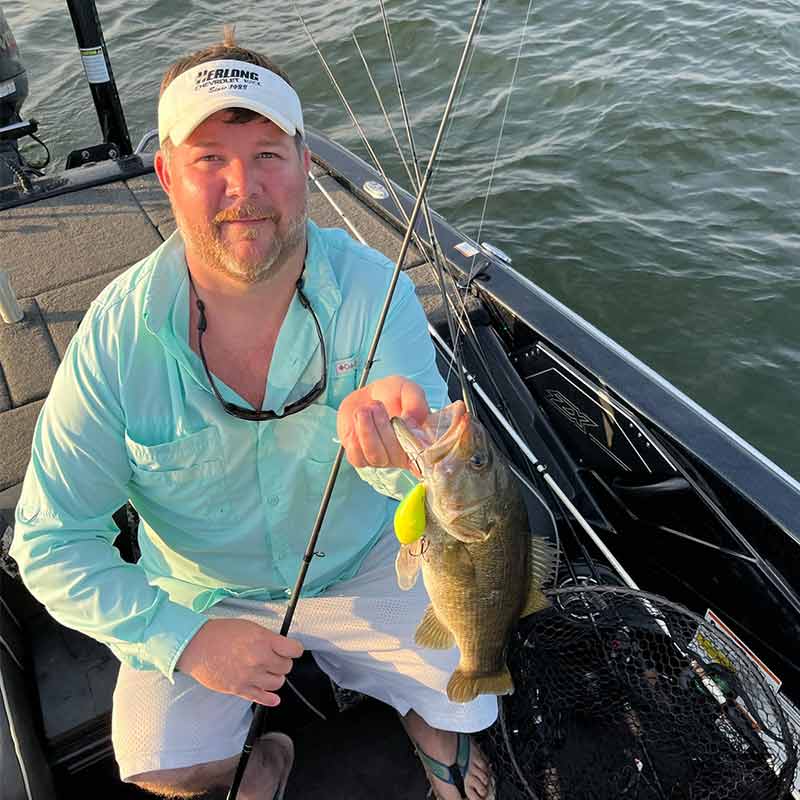 Andy's brother with a nice smallmouth caught this week