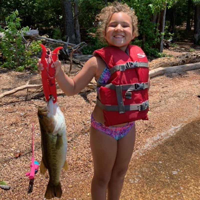 AHQ friend Steve McKean's granddaughter caught her first bass - a 3.75 pound beauty - July 3 at Dreher Island!  Pink and teal combo pictured