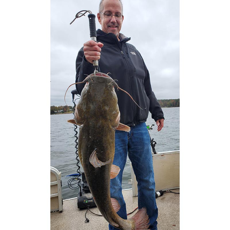 The big flathead caught with Captain William Attaway