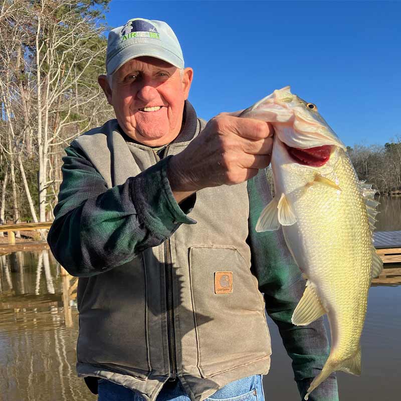 Ron Davis, Sr. with a good fish caught up the lake yesterday