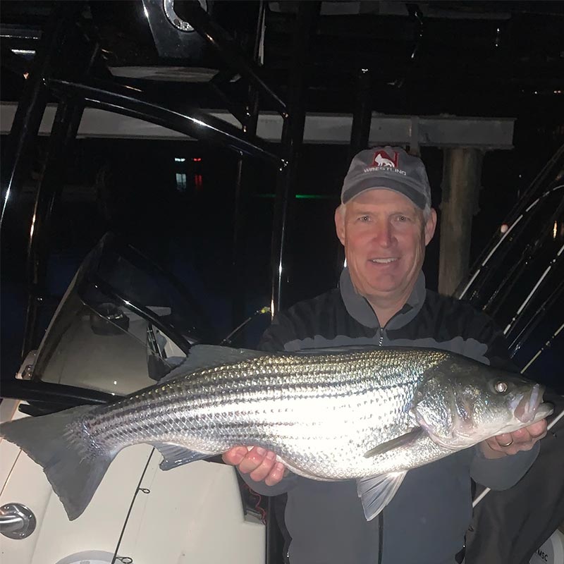 Craig Dawsey of Chapin with a nice Lake Murray striper