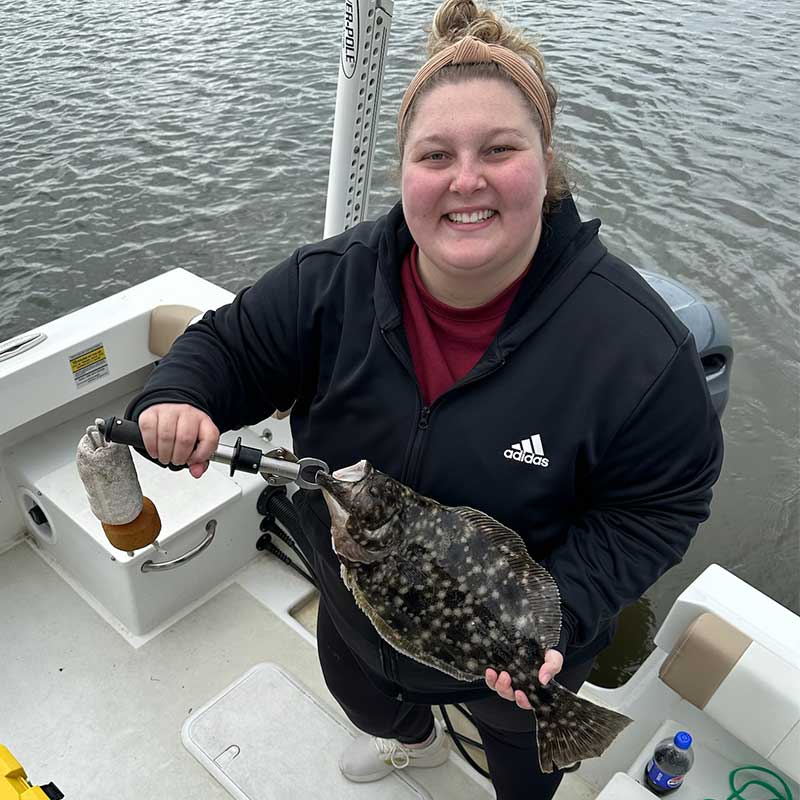 One of those lost flounder caught this week with Captain Smiley