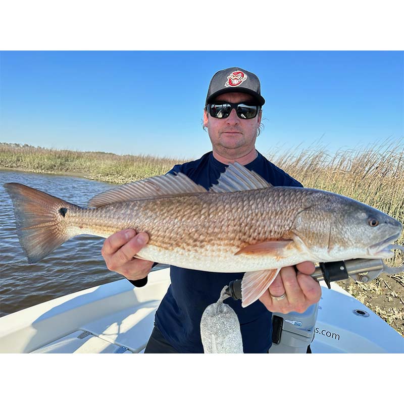 A nice redfish caught with Captain Smiley Fishing Charters