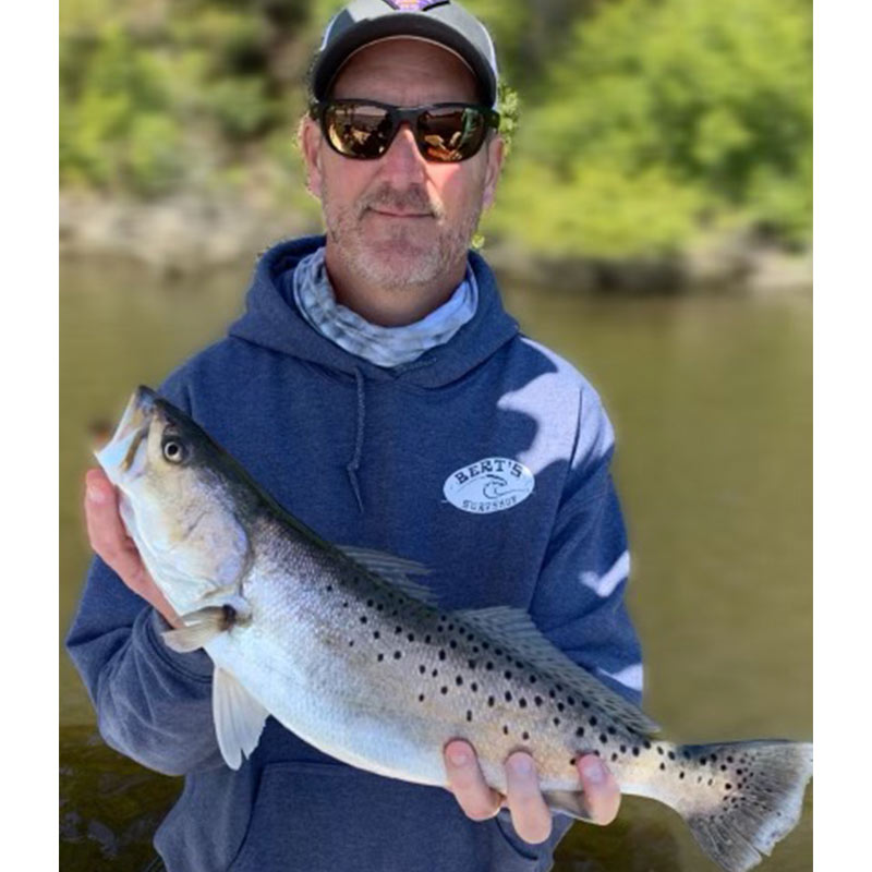 A good spotted sea trout caught this week with Captain Smiley