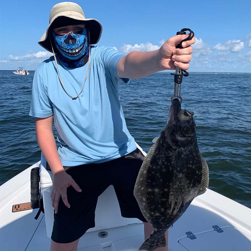 An oversized flounder caught nearshore with Captain Patrick Smiley