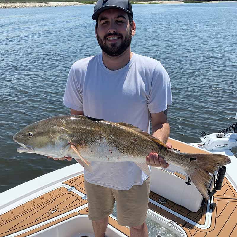 A big red drum caught in the ICW with Captain Smiley Charters