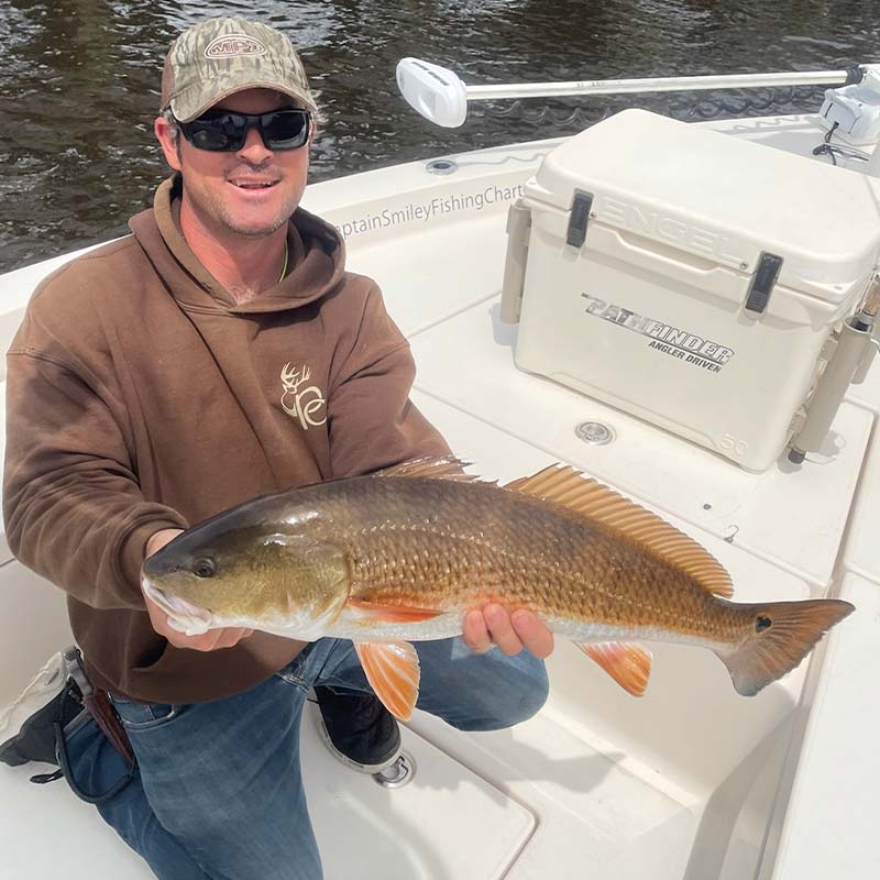 A nice inshore redfish caught this week with Captain Smiley 