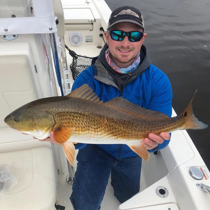 A nice redfish caught with Captain Smiley Fishing Charters