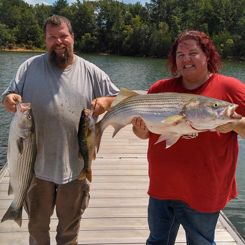 A couple of nice striper caught recently with Guide Jerry Kotal