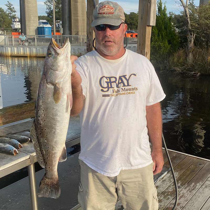 Captain Tom Cushman with one of the gators we are waiting for