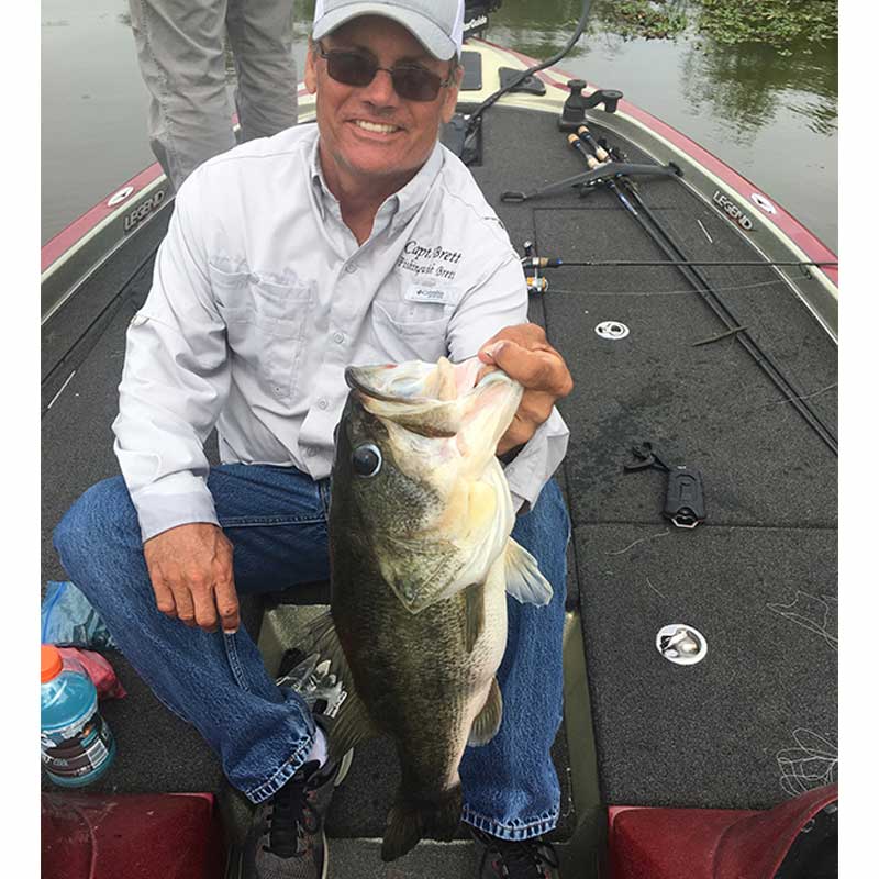 Brett Mitchell with an 8.5 pound bass caught yesterday on Santee 