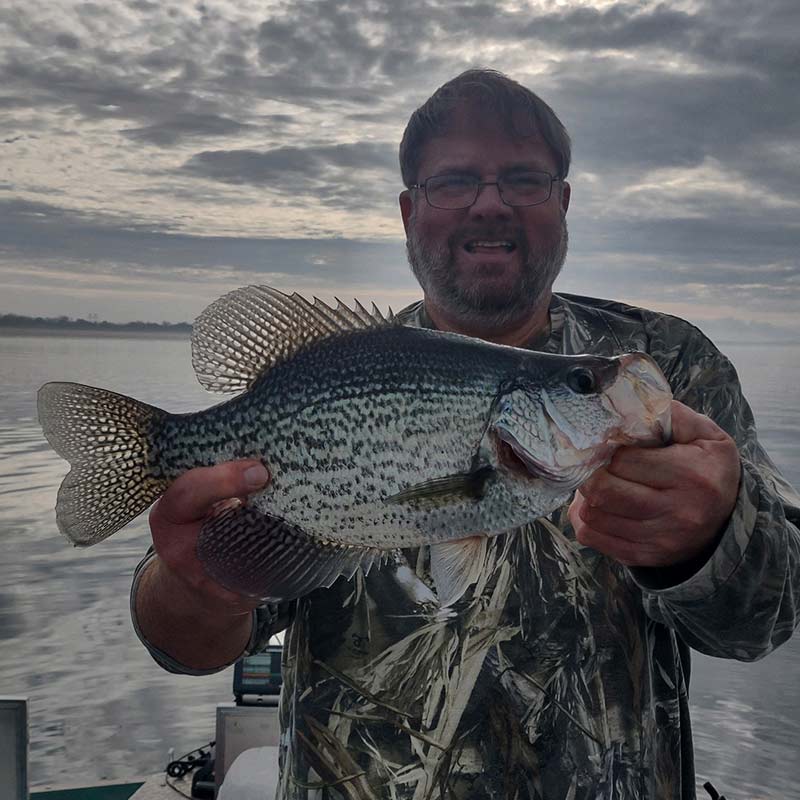 A big old crappie caught this week with Captain Steve English