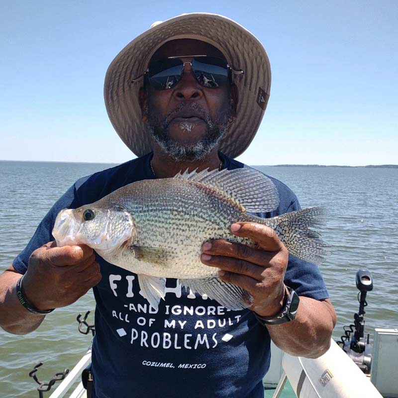 This slab weighed more than 2 1/2 pounds and was caught this week with Captain Steve English