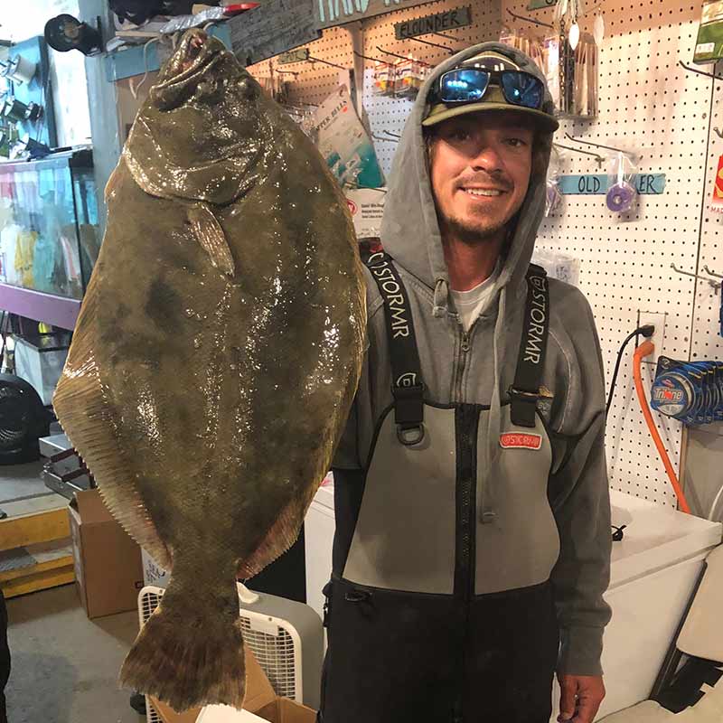 A 6.59 pound flounder weighed at Baisch Boys Bait and Tackle