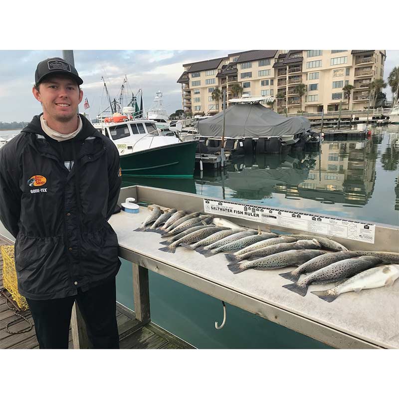 Jeff Taylor with a load of trout caught this week with Captain Dan Connolly