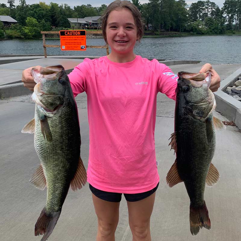Sarah Rodgers with a couple of Wateree hawgs