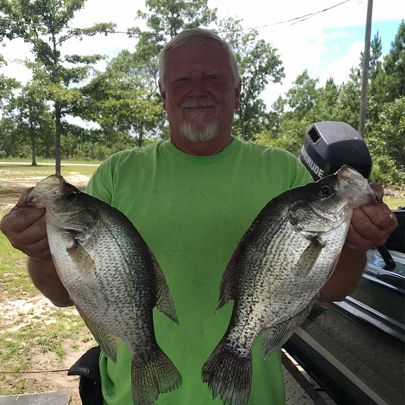 Will Hinson with a couple of 2-pound fish caught Saturday on Wateree