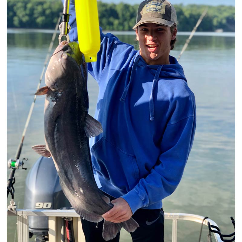 A nice blue cat caught this week with Captain Rodger Taylor