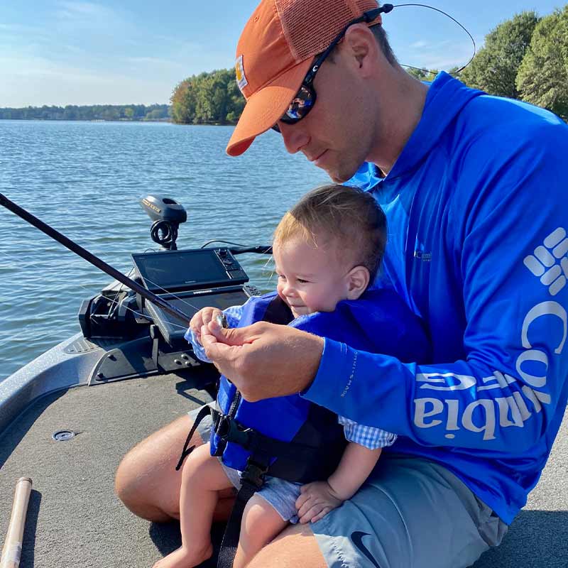 Reid McGinn had a new fishing partner on the water this weekend